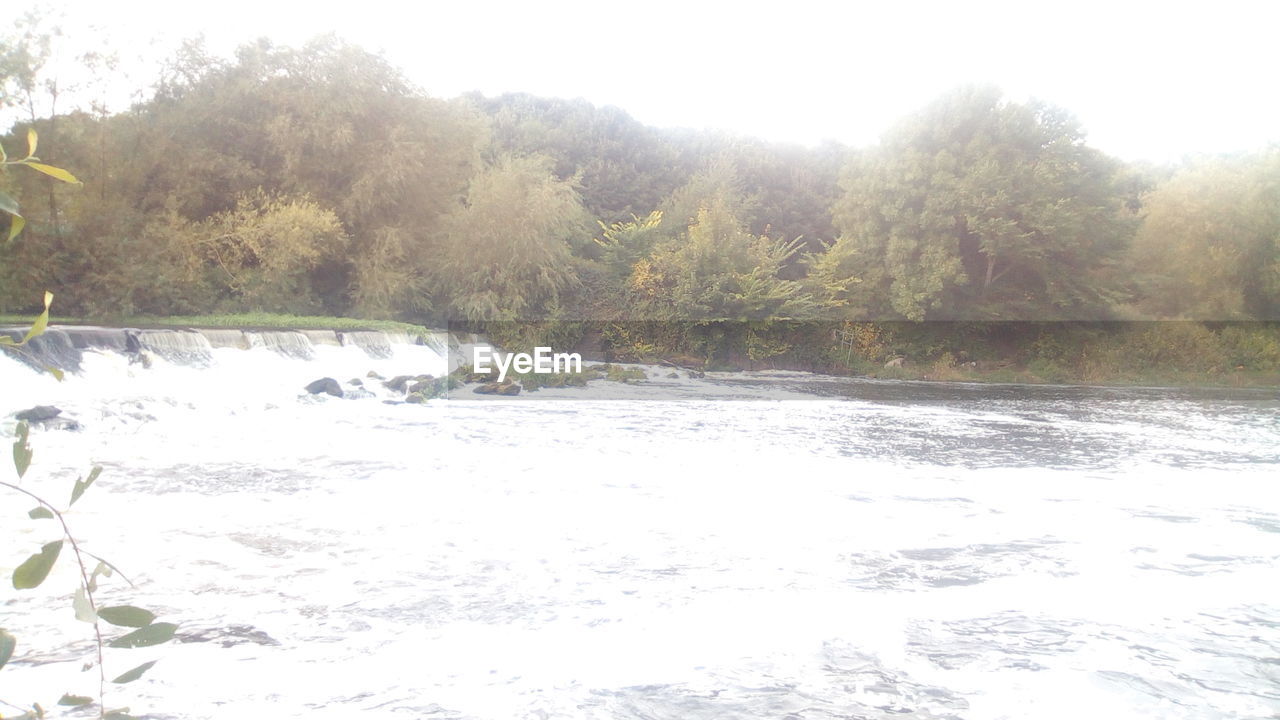 SCENIC VIEW OF RIVER AGAINST CLEAR SKY