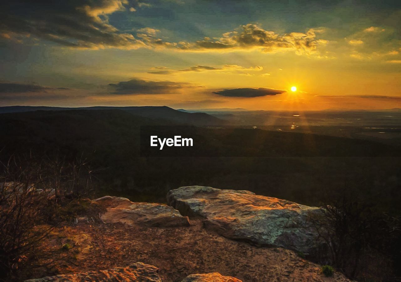 SCENIC VIEW OF LANDSCAPE DURING SUNSET