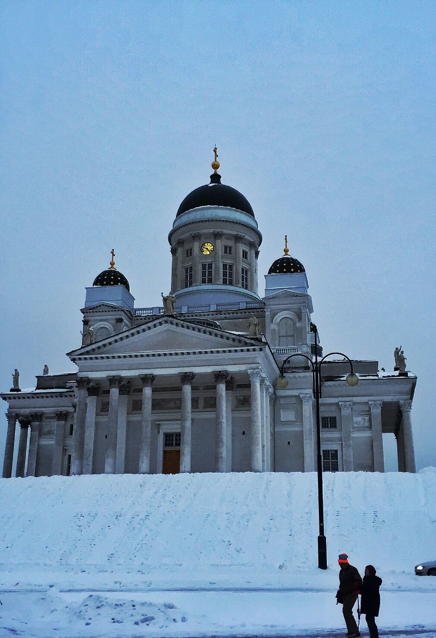 LOW ANGLE VIEW OF CHURCH AGAINST BLUE SKY