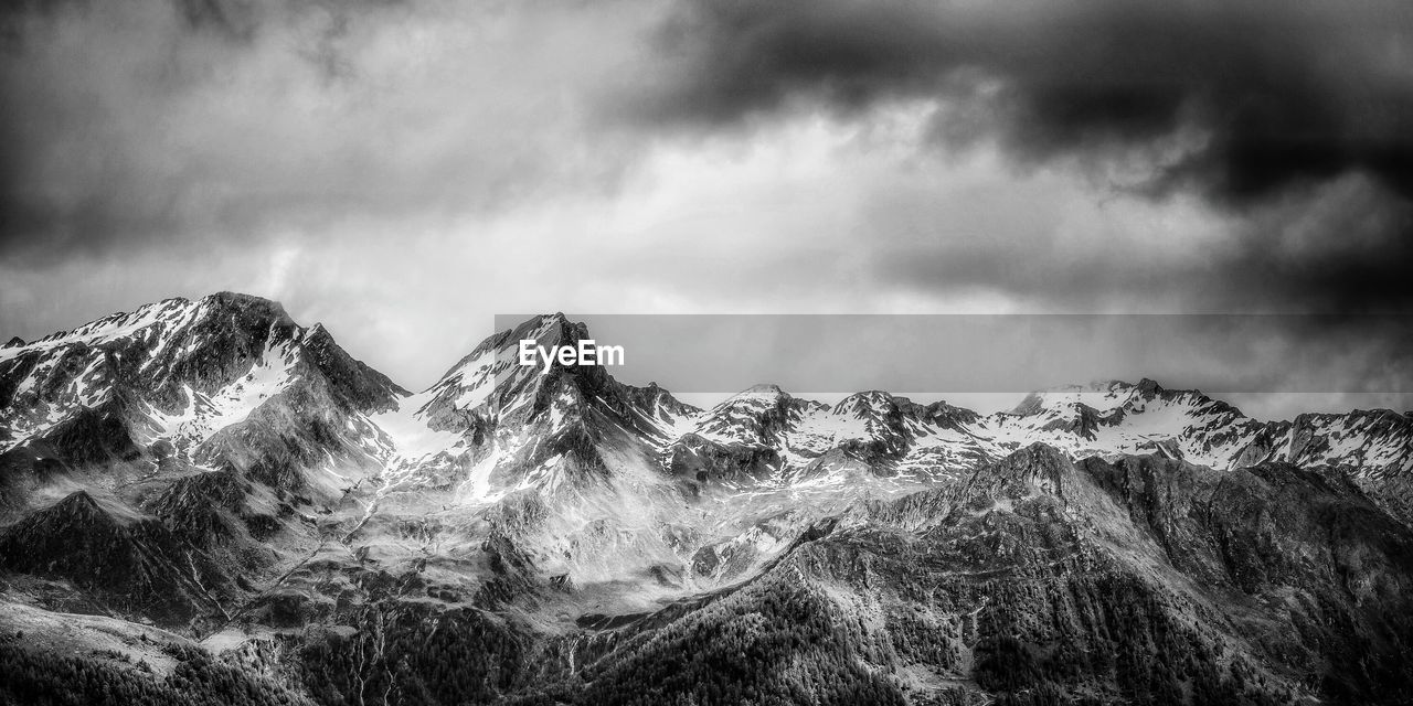 Idyllic shot of snowcapped mountains against sky