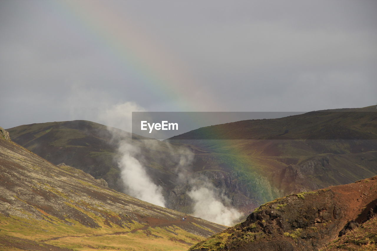 Vapor and rainbow in iceland