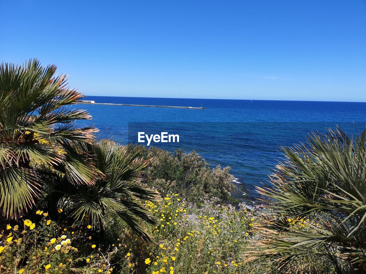 VIEW OF SEA AGAINST CLEAR BLUE SKY