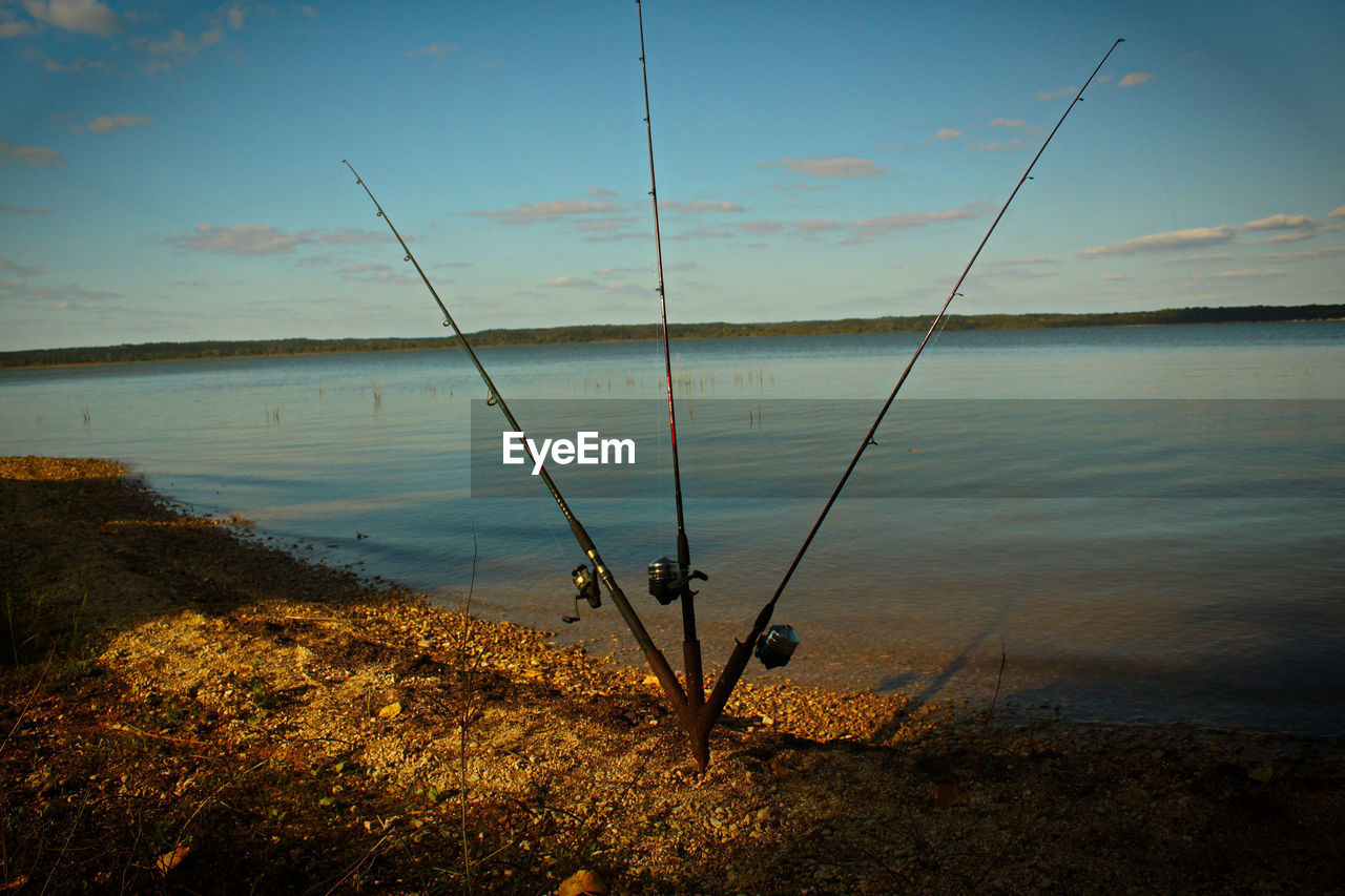 Fishing rod in a lake
