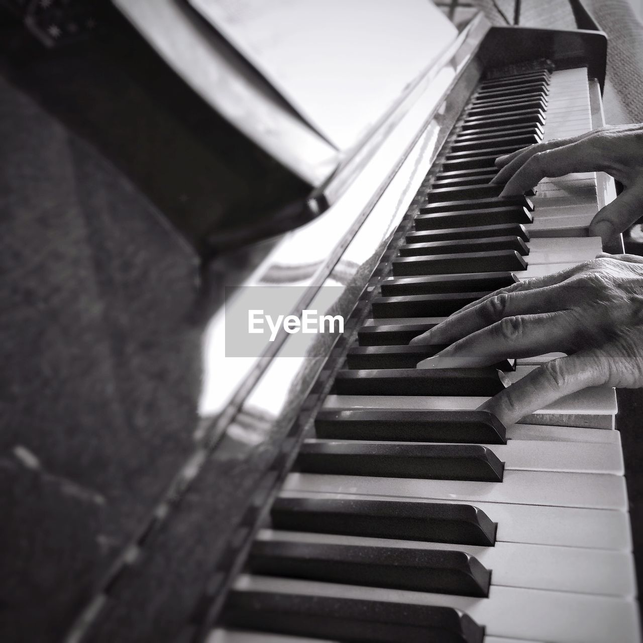 Close-up of piano keys