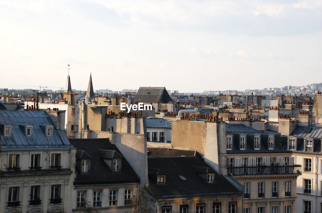 Paris cityscape against sky