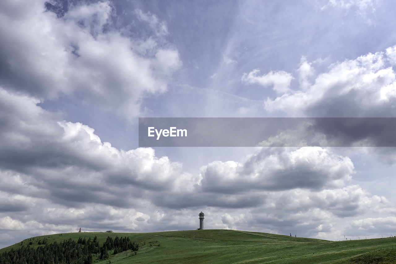 SCENIC VIEW OF GRASSY FIELD AGAINST SKY