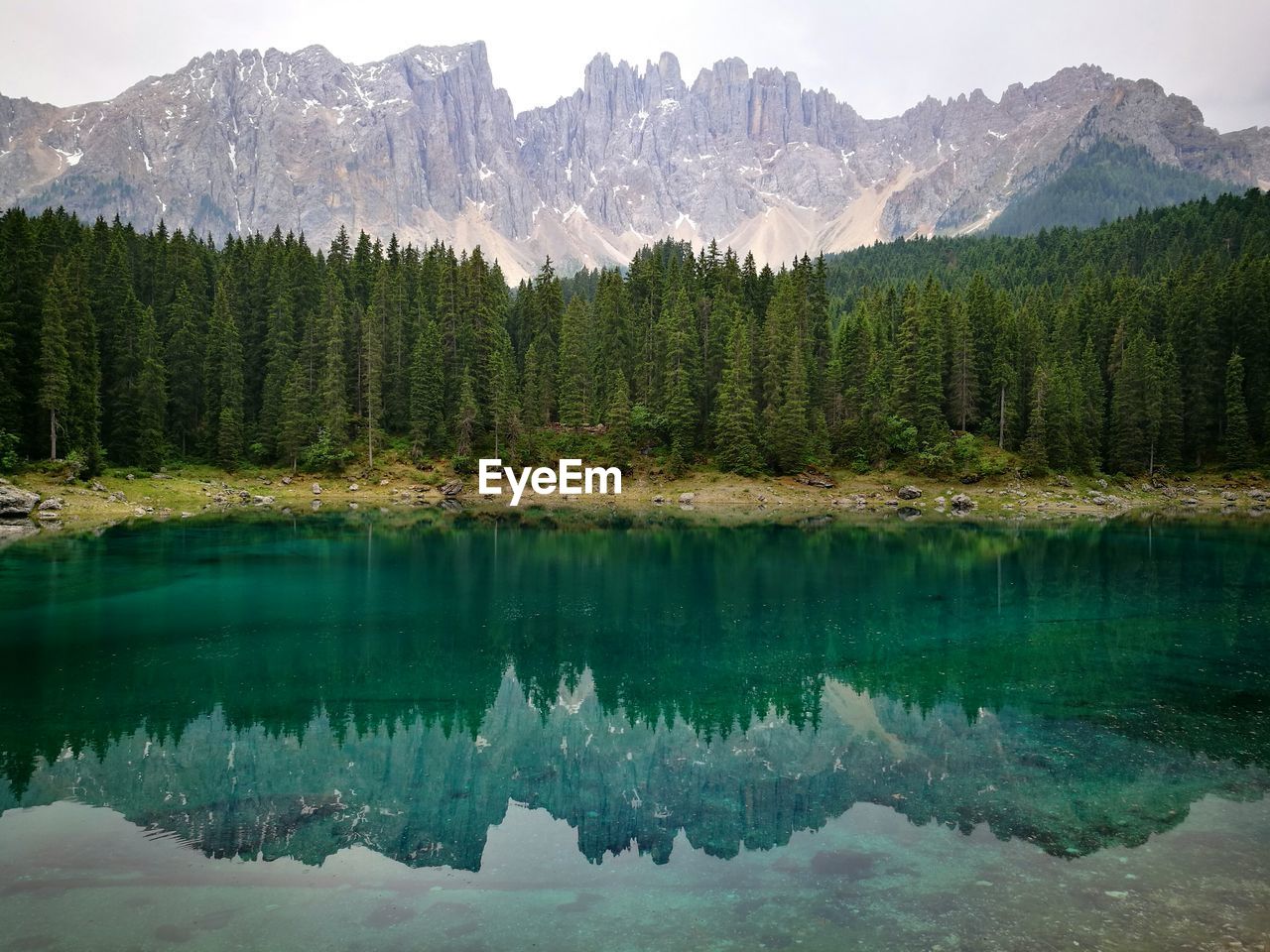 Scenic view of lake and mountains