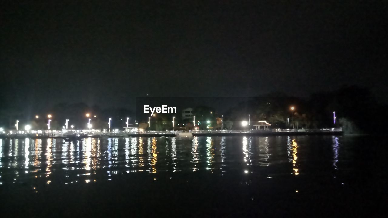 VIEW OF ILLUMINATED CITY AT NIGHT