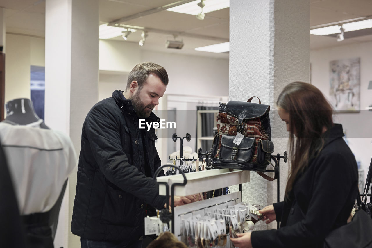 Couple shopping in department store