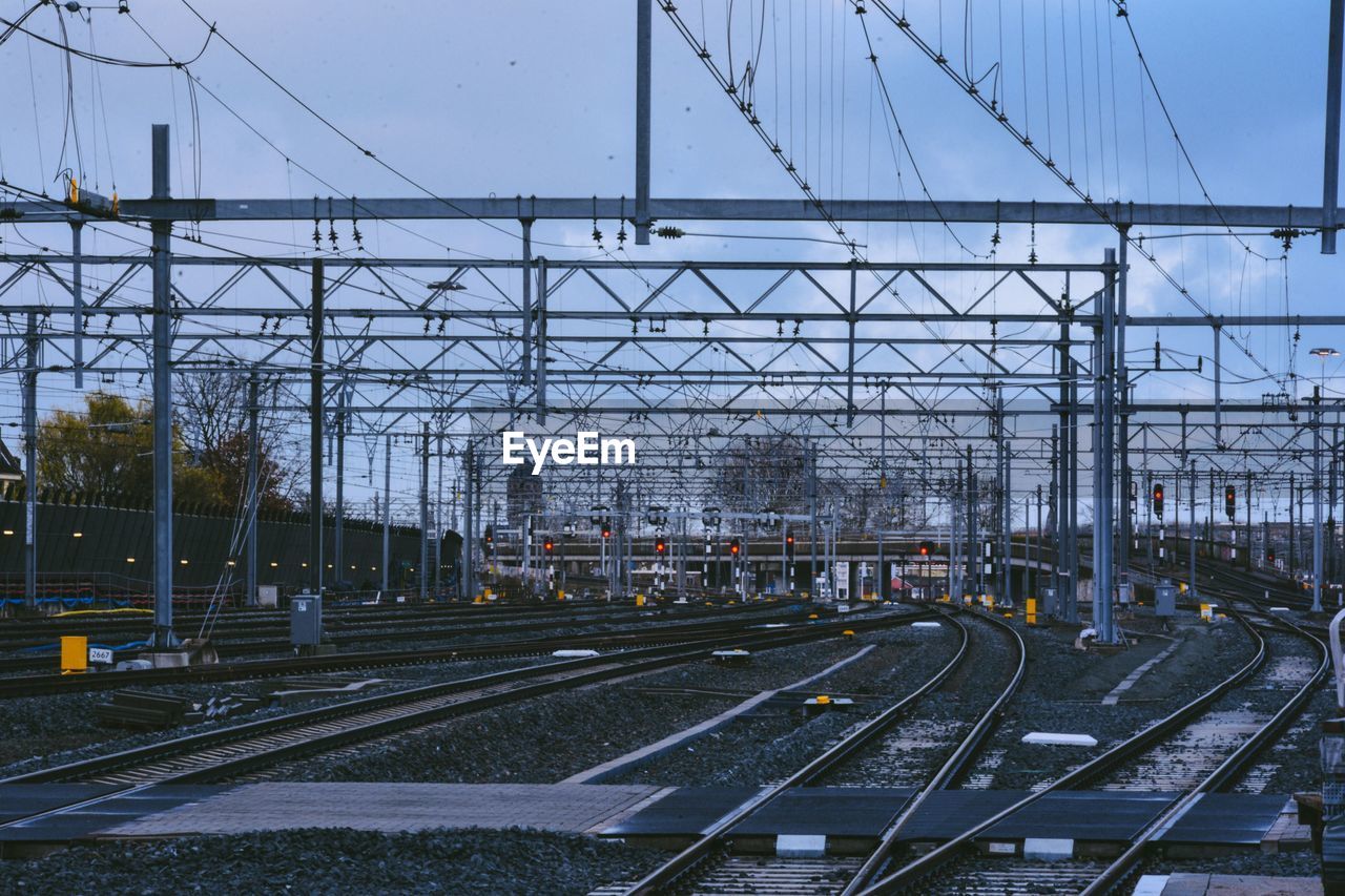 Railroad tracks against sky