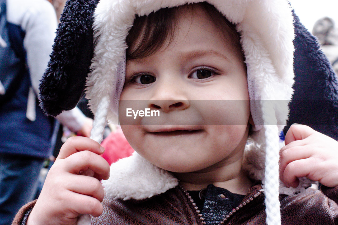 Close-up portrait of cute baby 