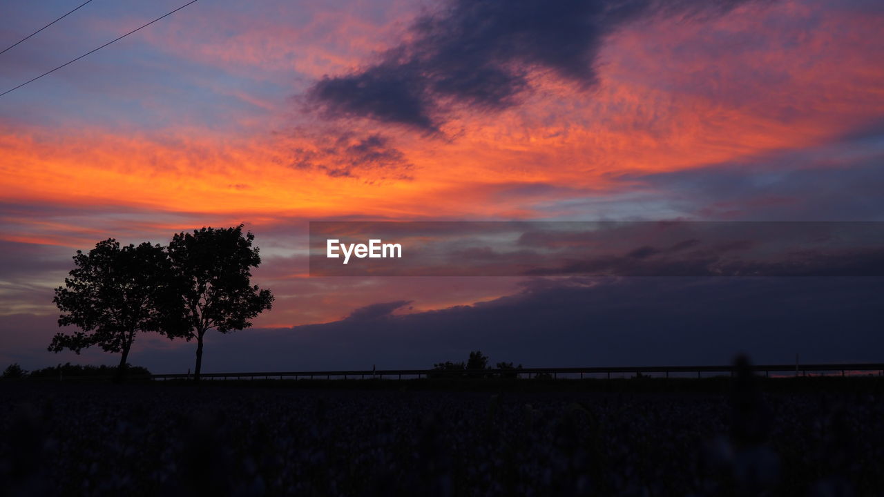 Scenic view of field against cloudy sky