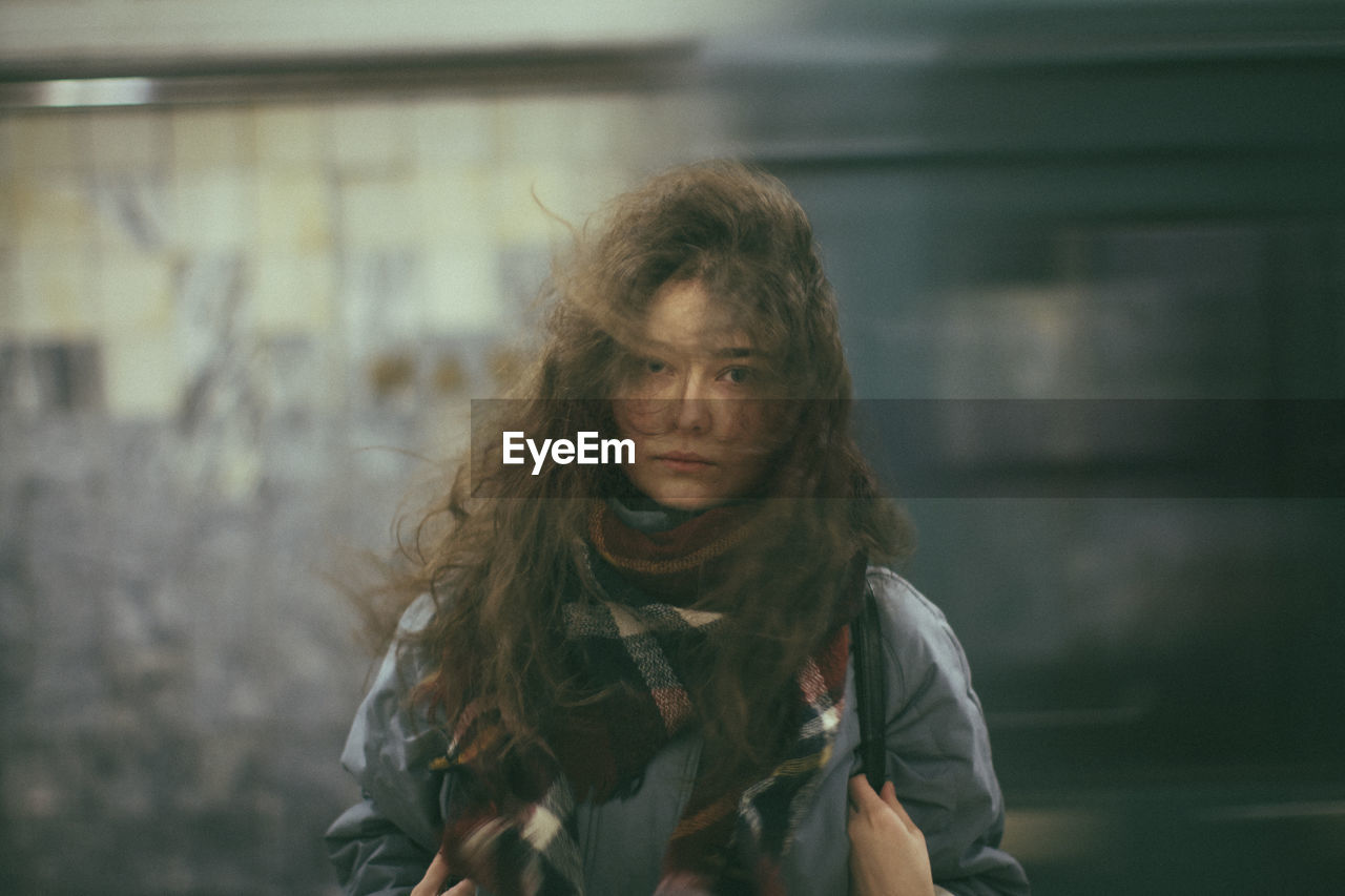 Close-up portrait of young woman