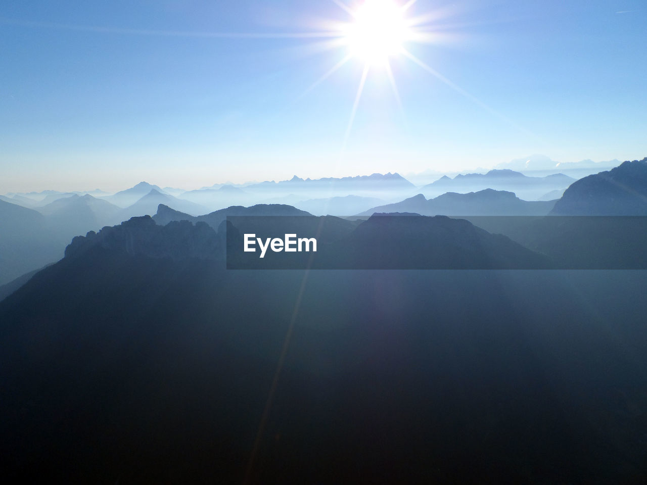 Scenic view of mountains against clear sky