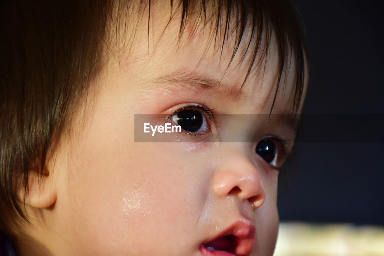 Close-up of cute baby boy crying