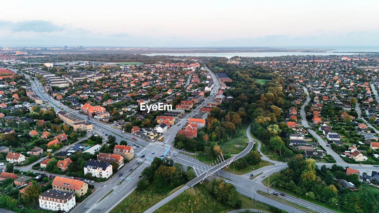 high angle view of cityscape