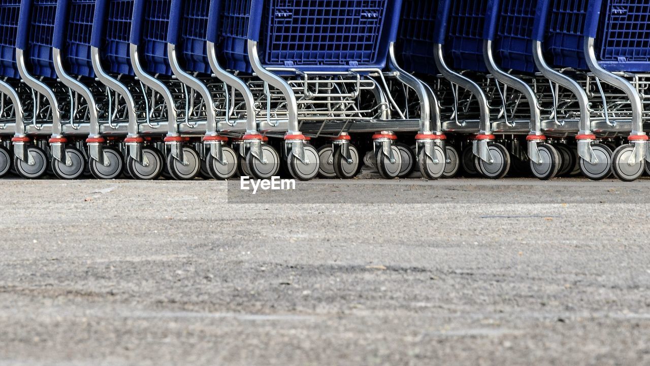 Close-up of shopping carts