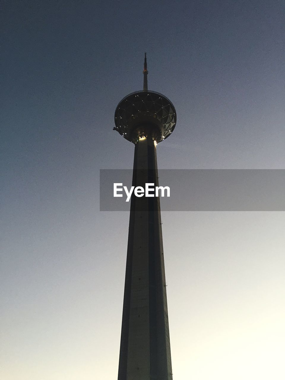 Low angle view of communications tower