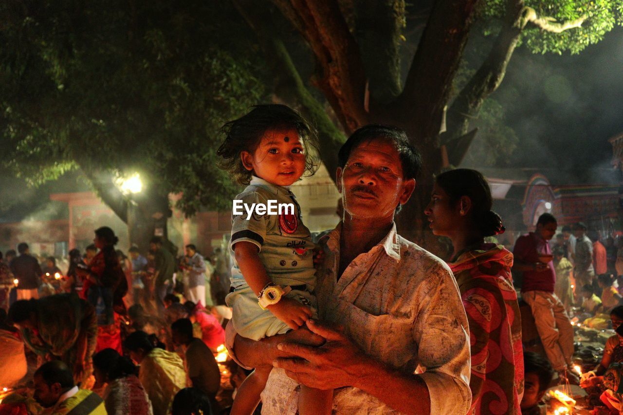 Grandson and grandfather at rakher upobash barodi lokhnath brahmachari ashram