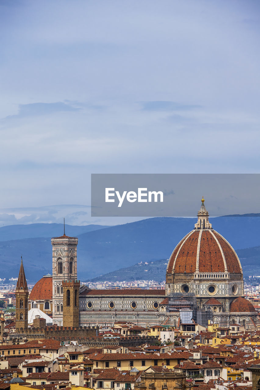 View of the santa maria nouvelle duomo and the town of florence