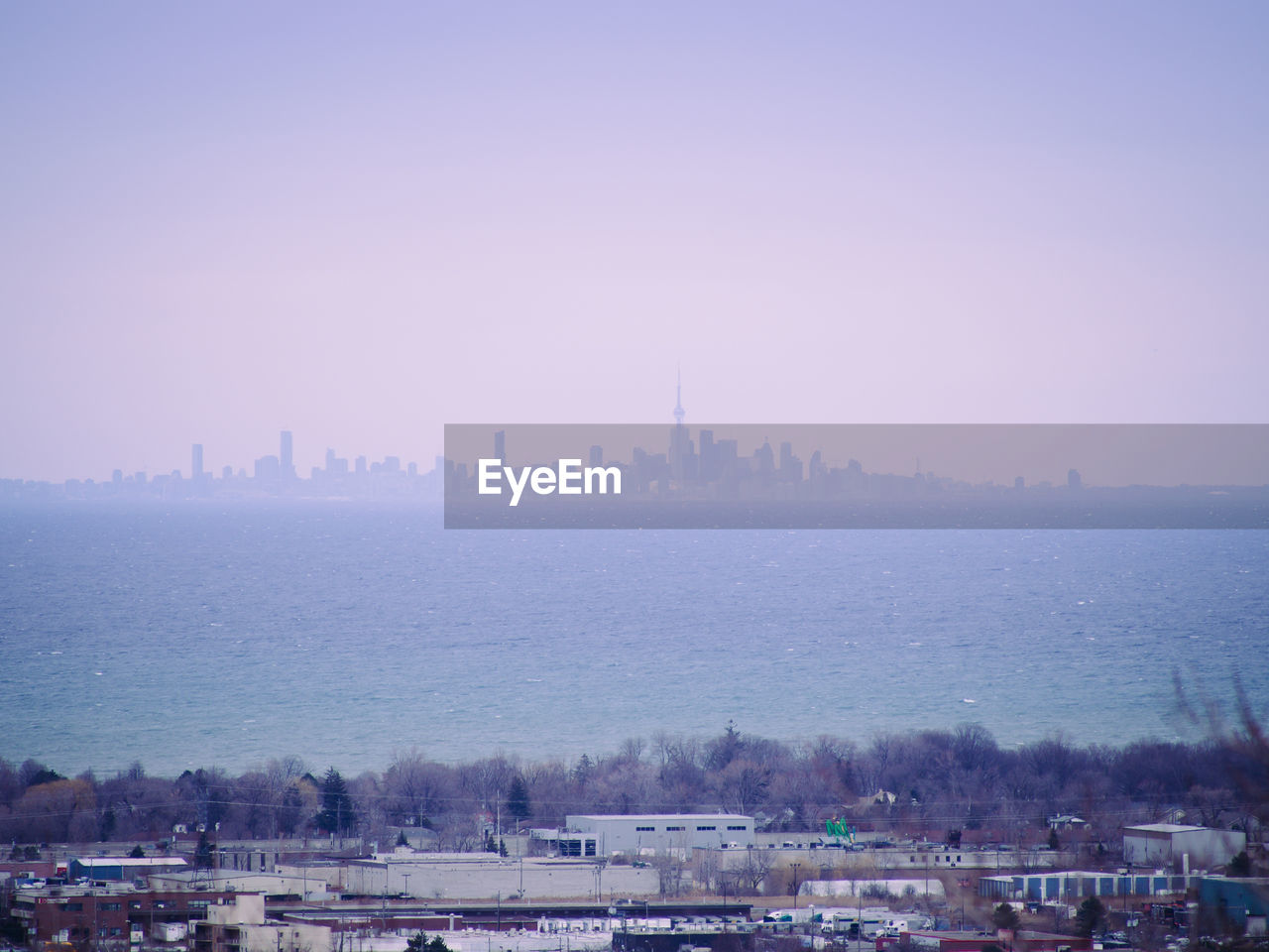 View of cityscape against clear sky