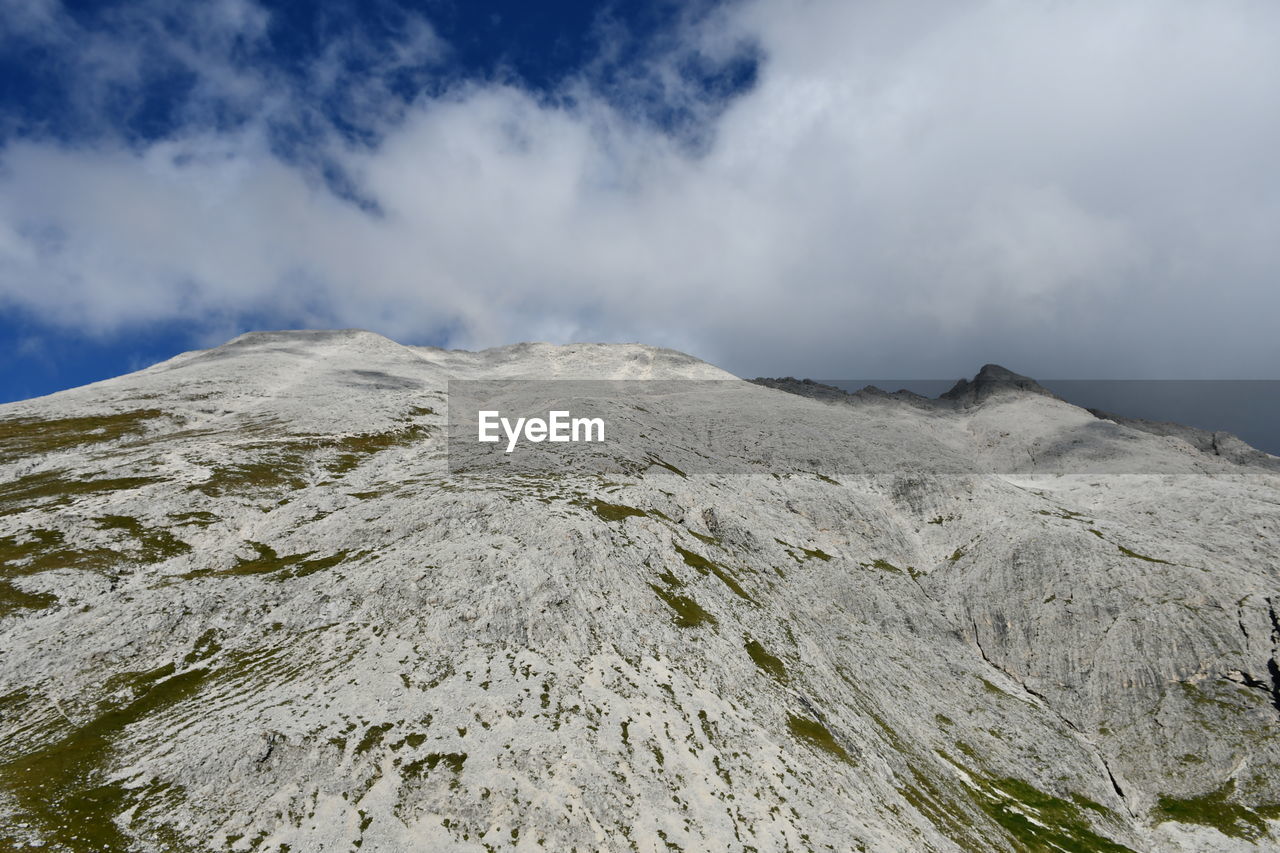 LOW ANGLE VIEW OF SNOWCAPPED MOUNTAINS AGAINST SKY