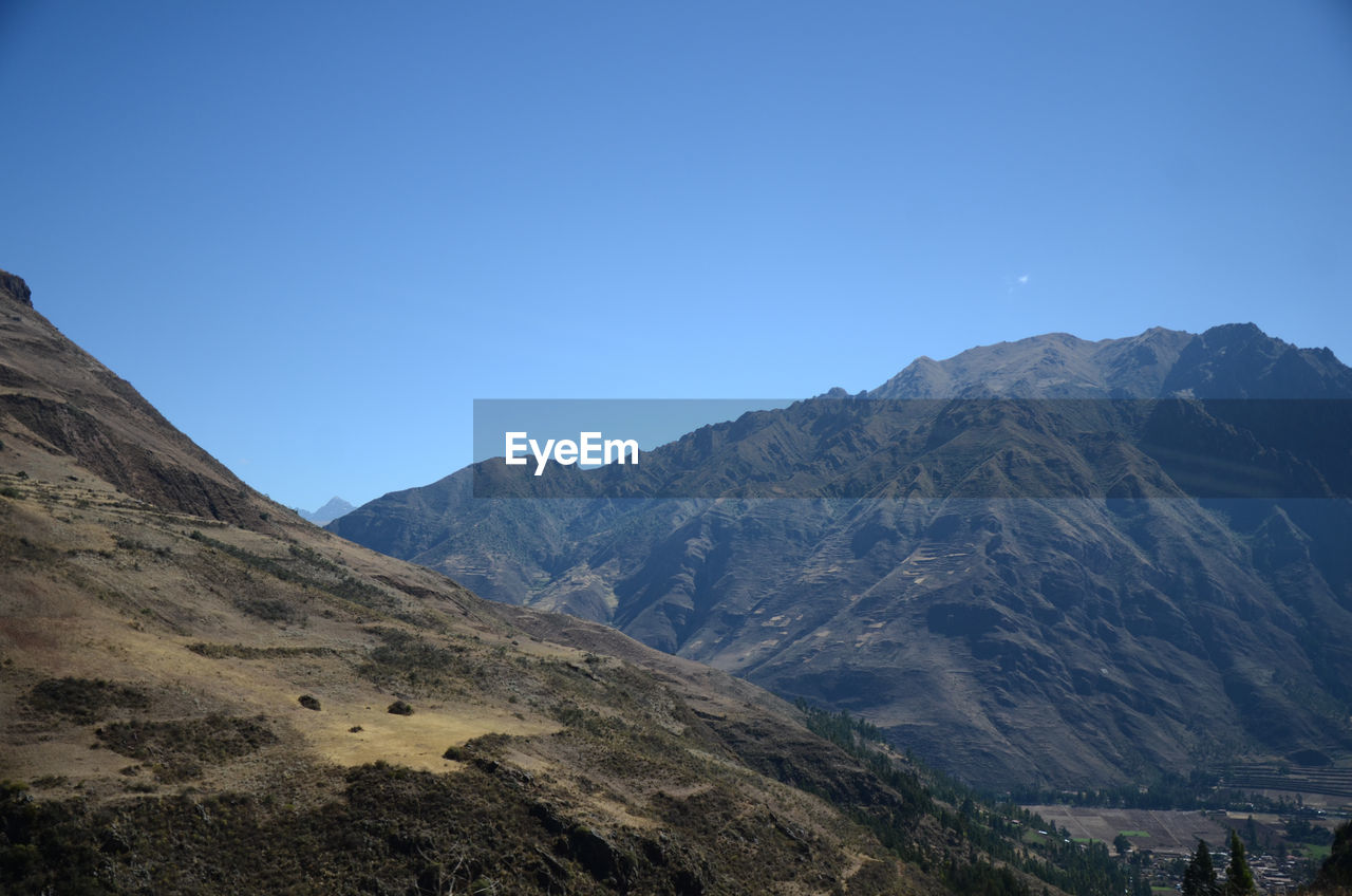 View of valley with mountains