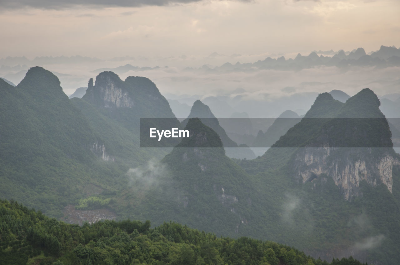 Scenic view of mountains against sky