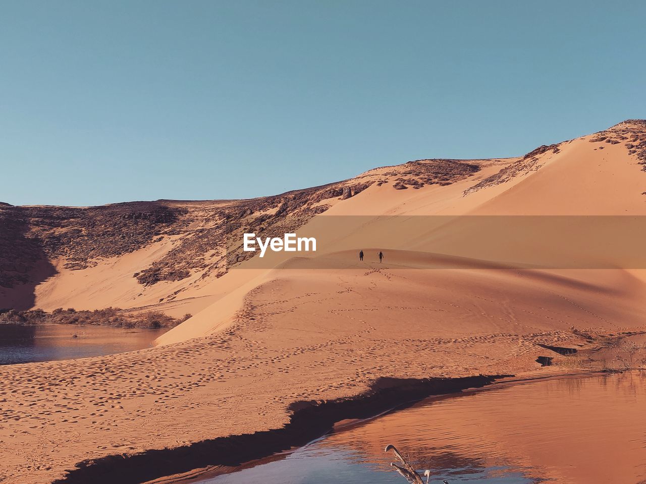 AERIAL VIEW OF DESERT AGAINST CLEAR SKY
