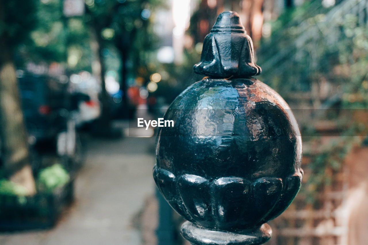 Close-up of bollard