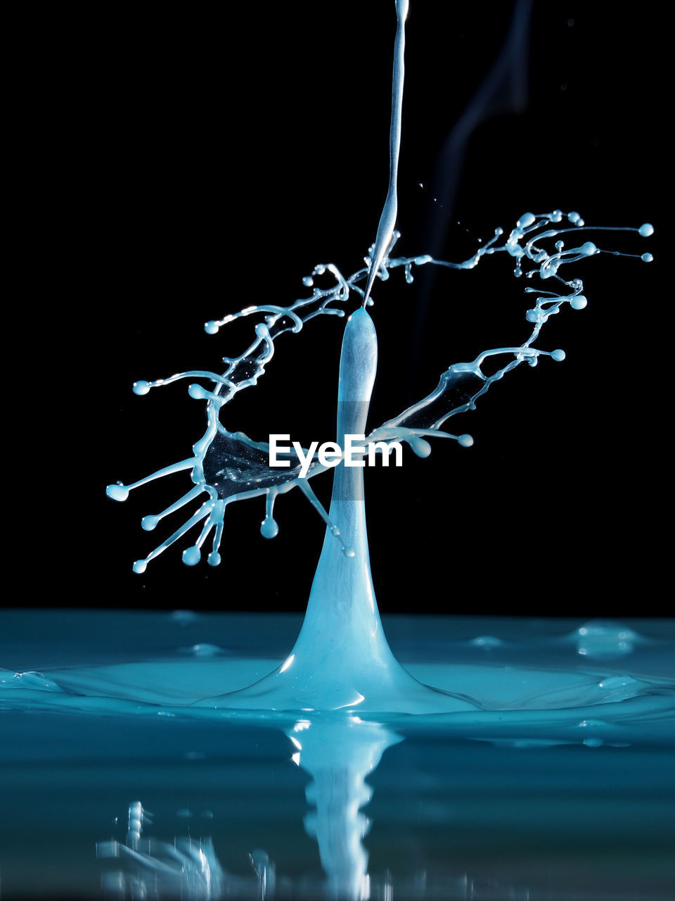 Close-up of water splashing against black background
