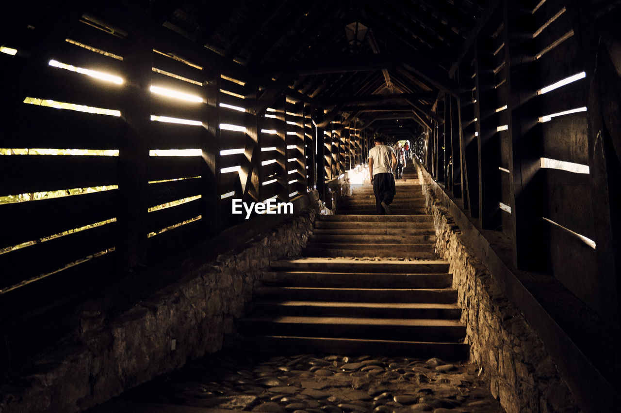 VIEW OF ILLUMINATED UNDERGROUND WALKWAY