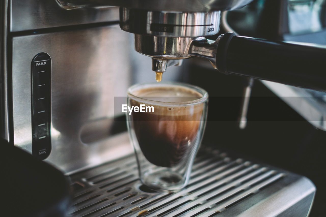 Close-up of coffee cup at cafe