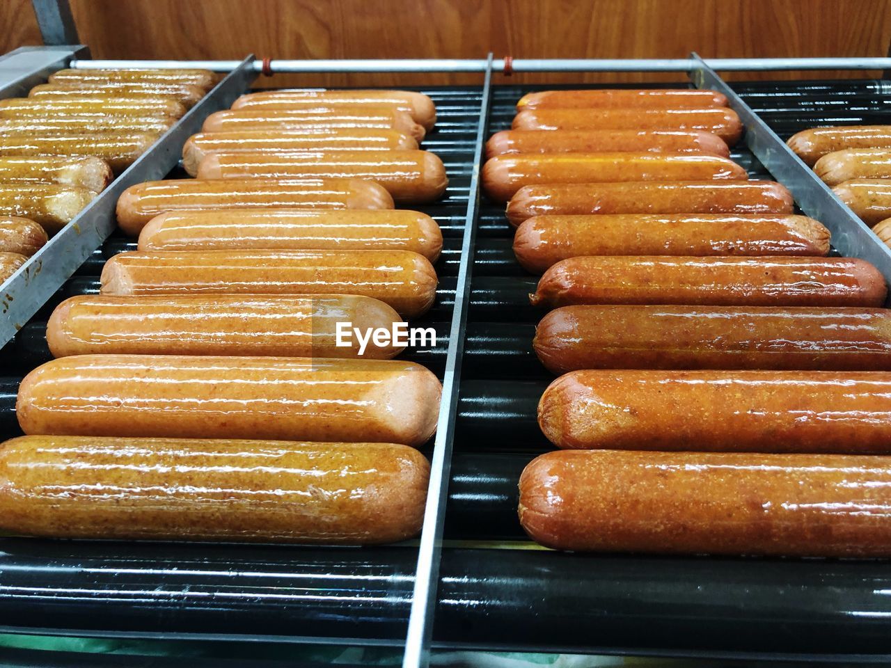 HIGH ANGLE VIEW OF FOOD ON BARBECUE