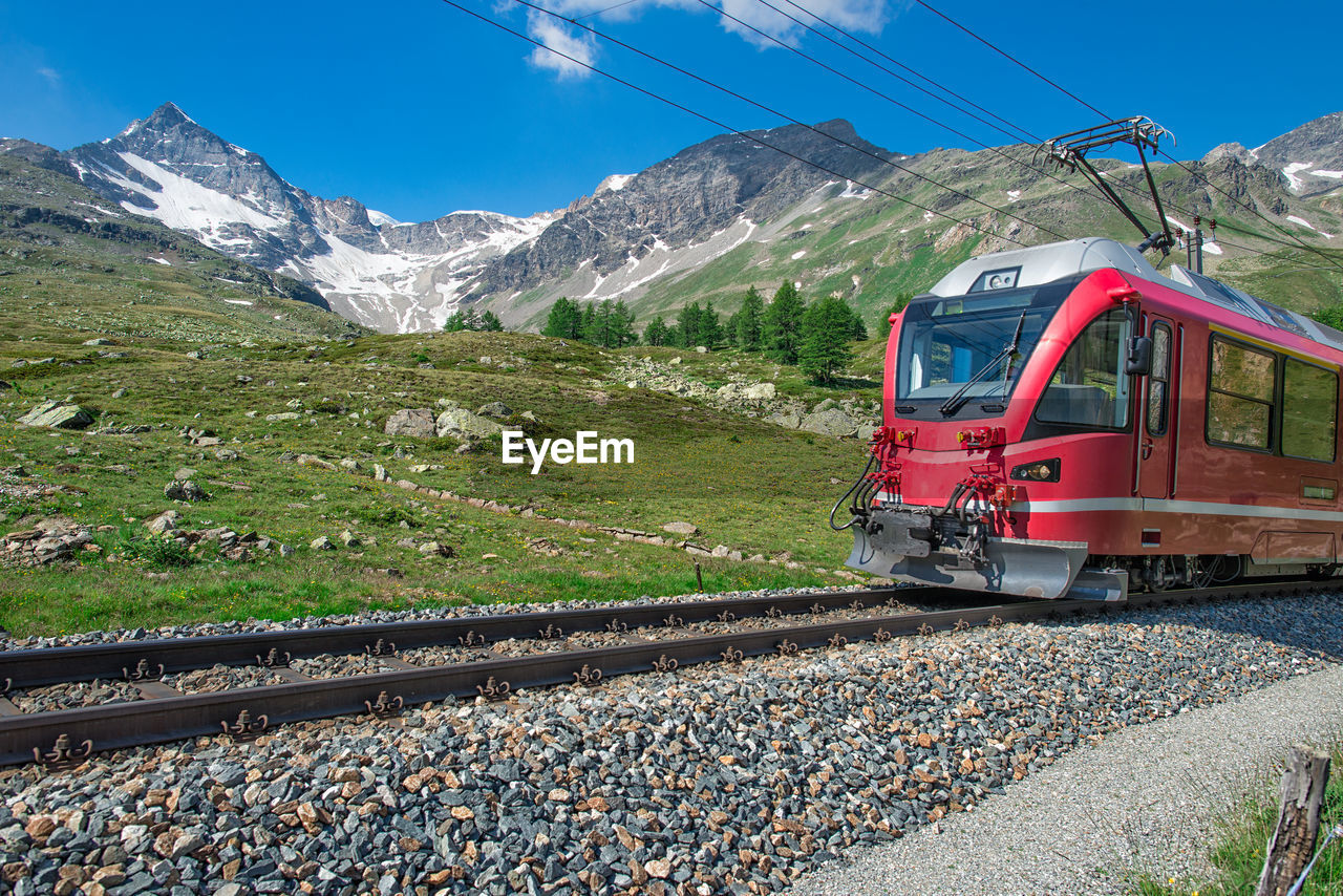 Red train to the alps