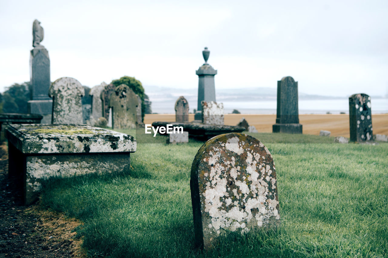 Tombstones at cemetery