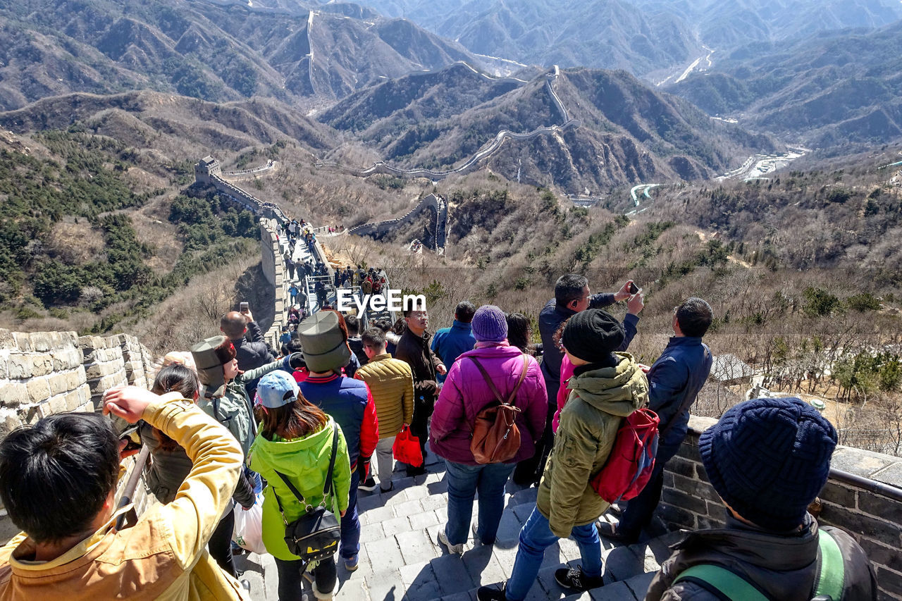 People on great wall of china