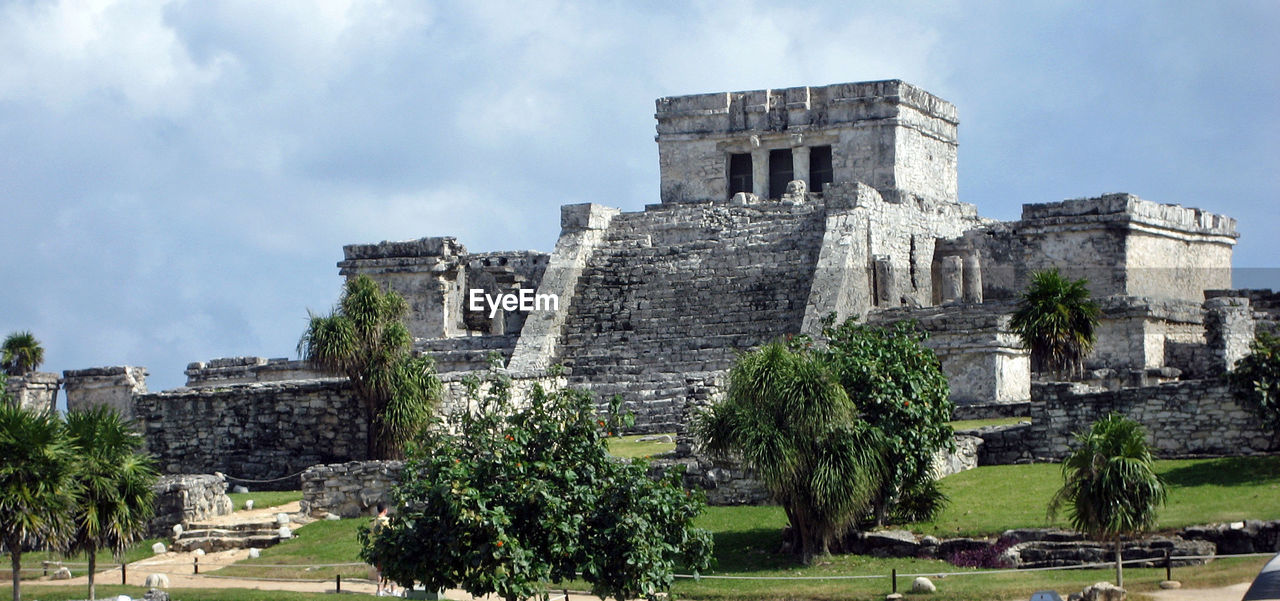 Low angle view of historical building against sky