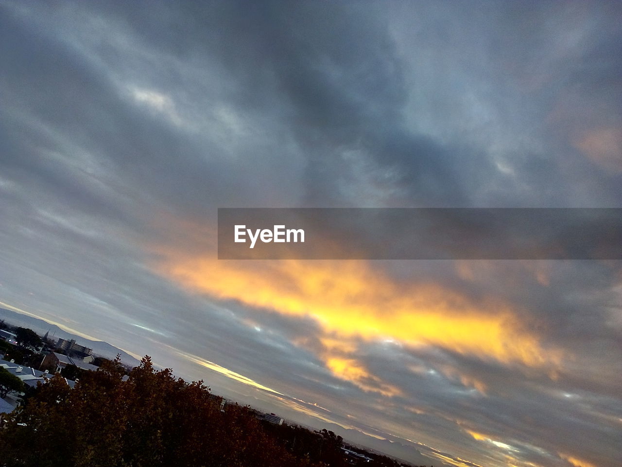 SCENIC VIEW OF STORM CLOUDS OVER SILHOUETTE TREES