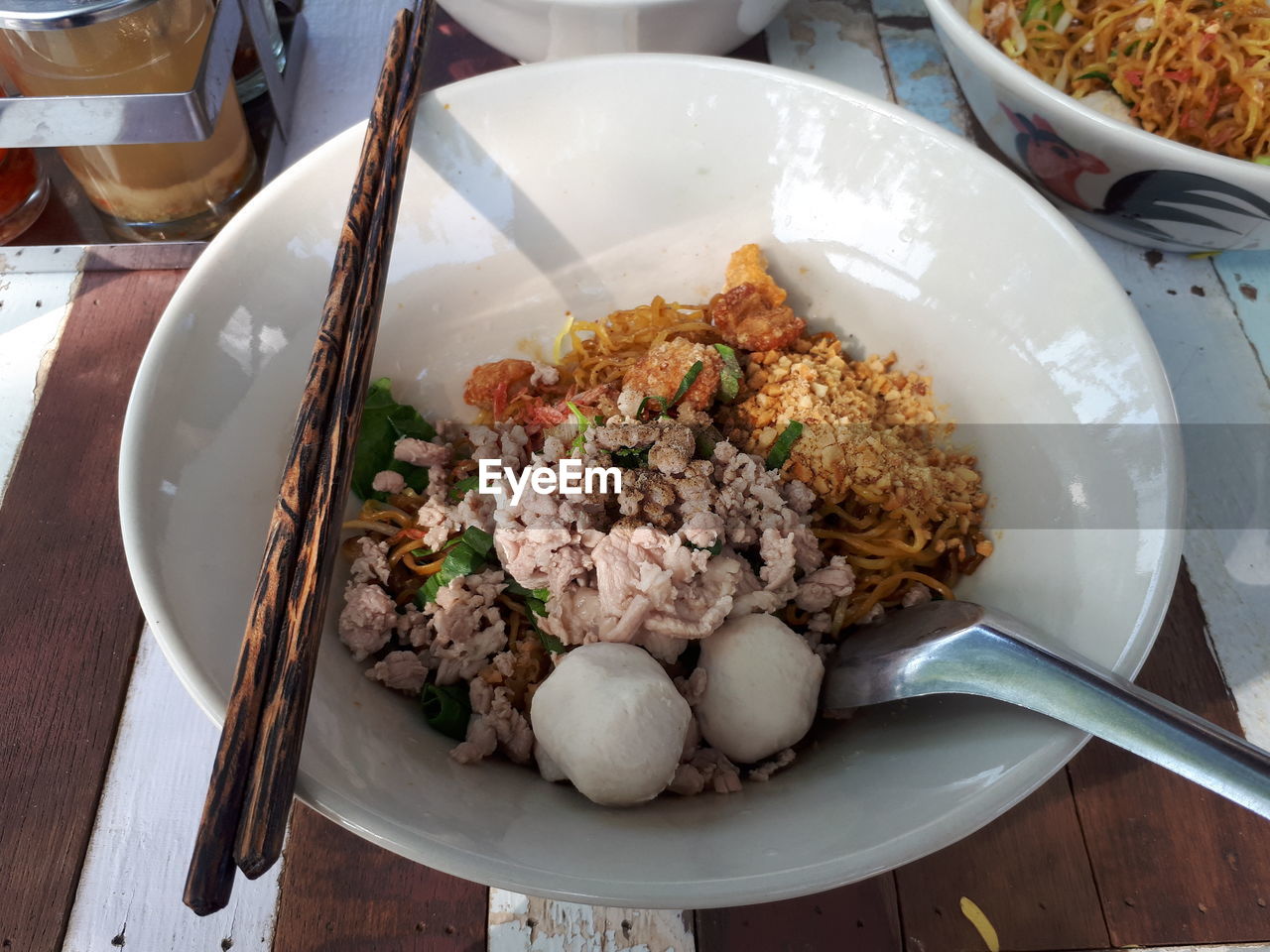 High angle view of meal served in plate