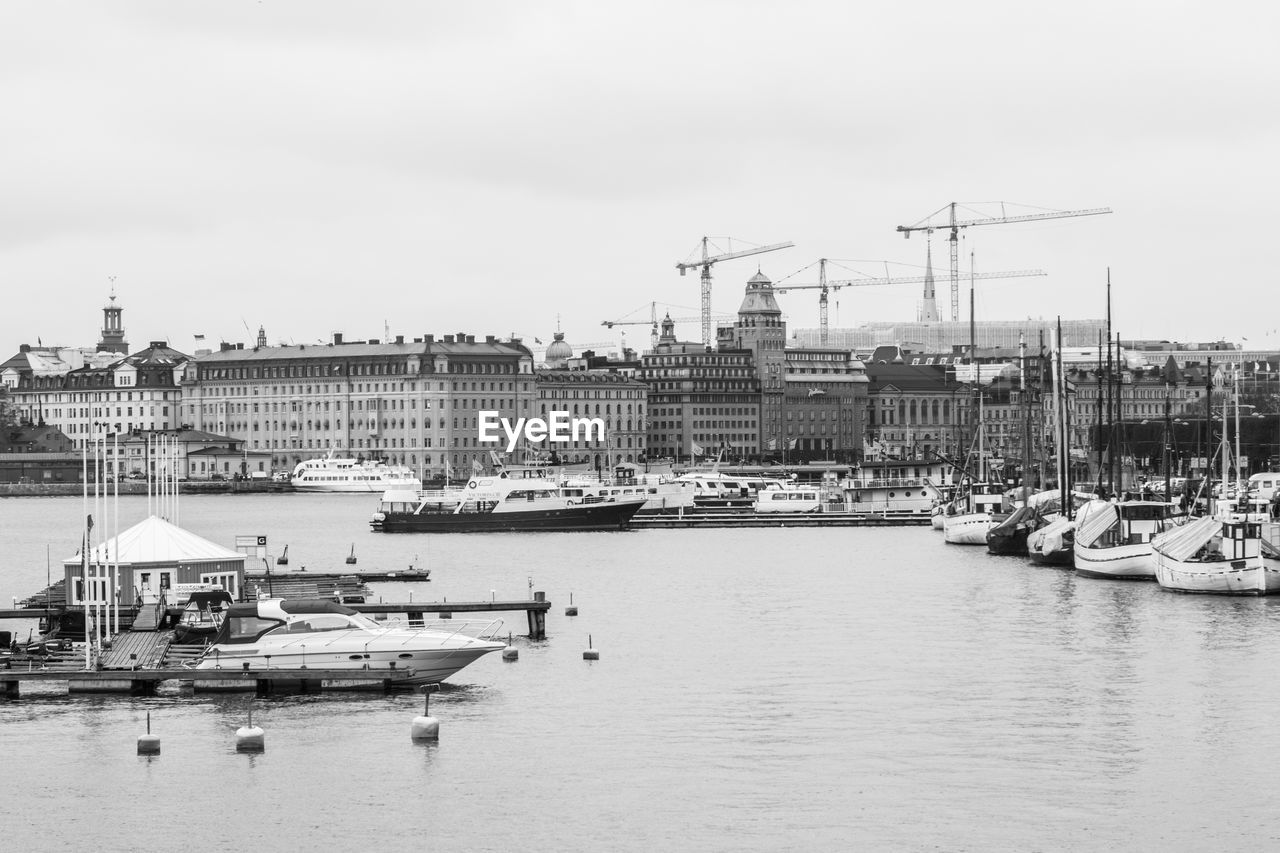 Ship moored at harbor