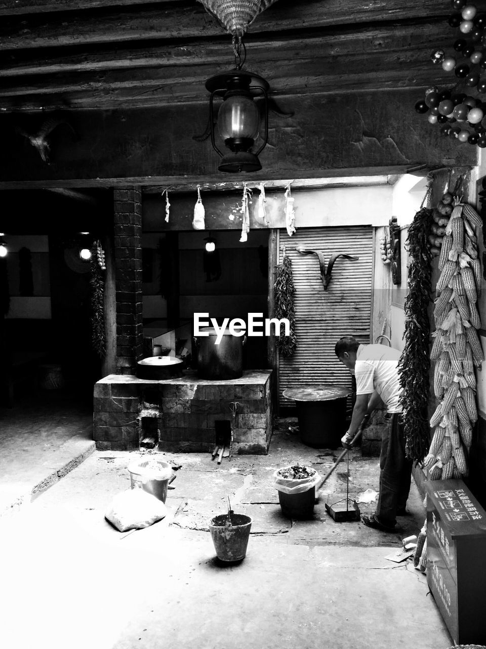 Man working at kitchen