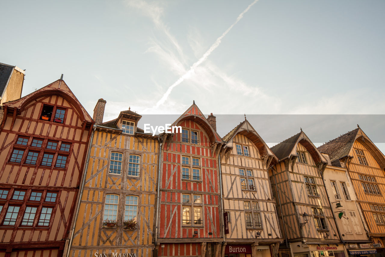 Low angle view of buildings against sky