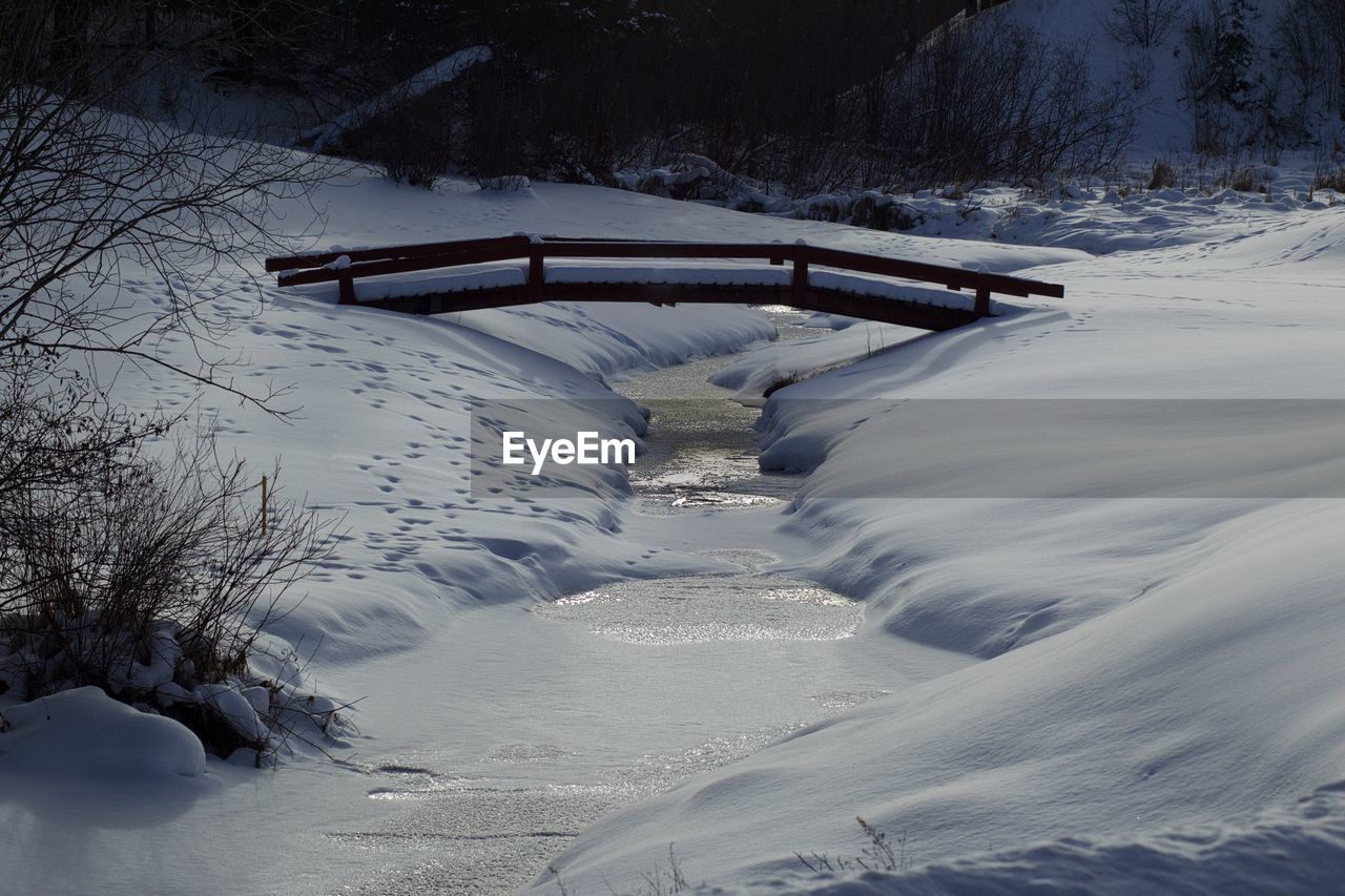 Scenic view of snow covered field