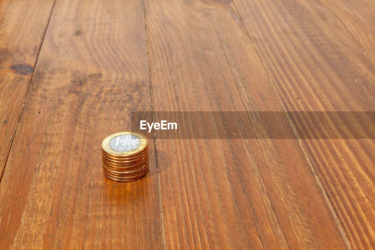 Out of focus coins for background