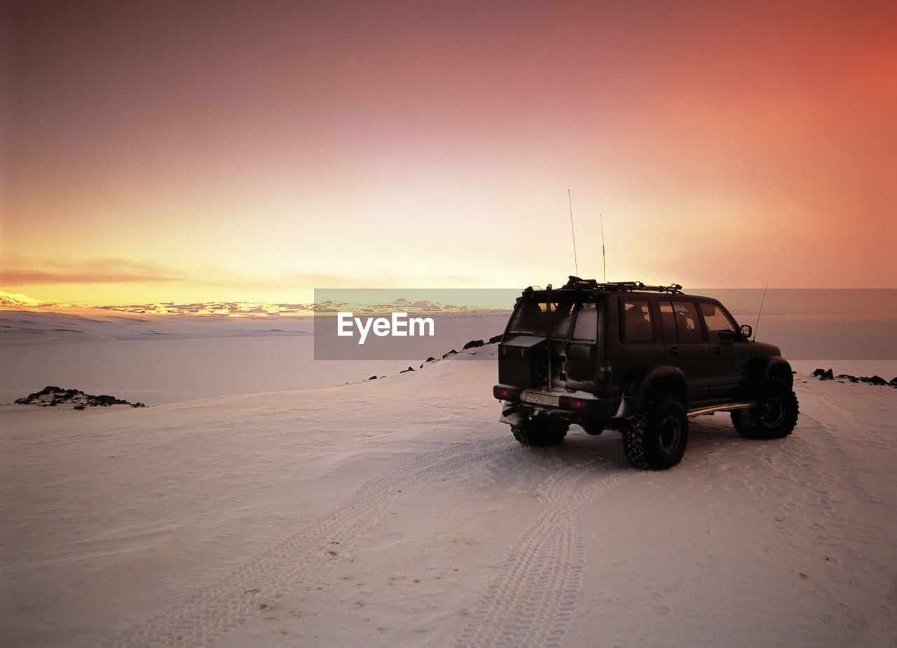 Customised suv in the highlands of iceland