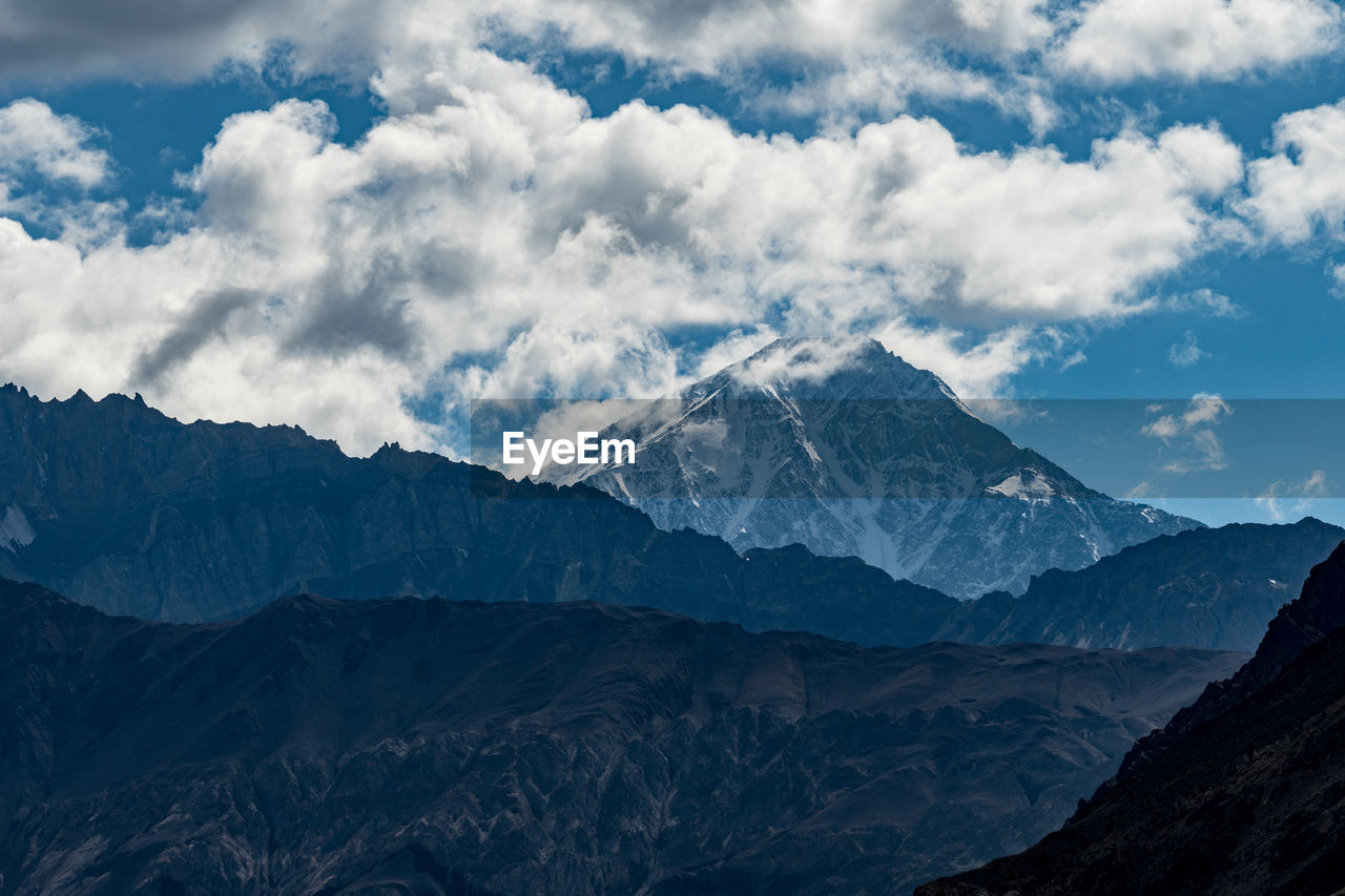 Low angle view of mountains against sky