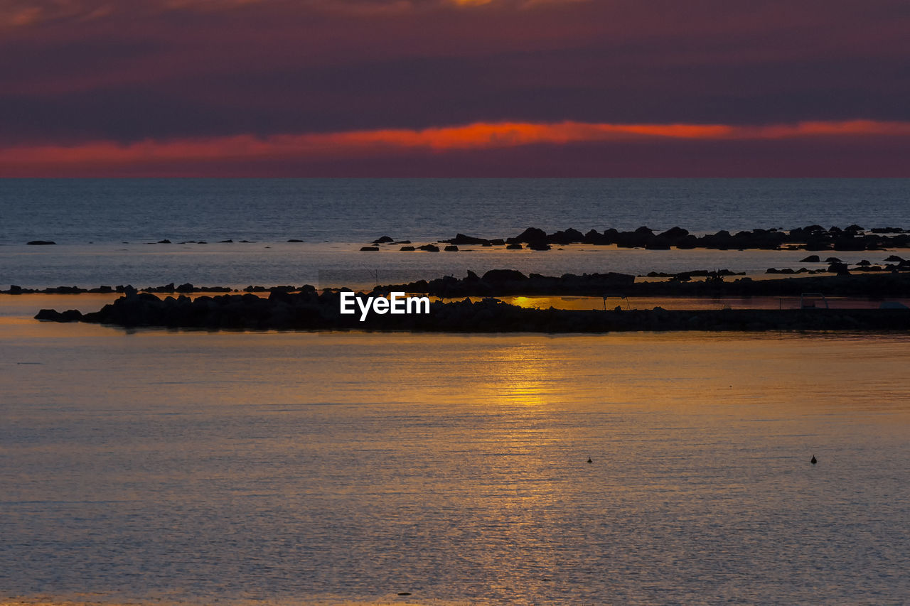 SCENIC VIEW OF SEA DURING SUNSET