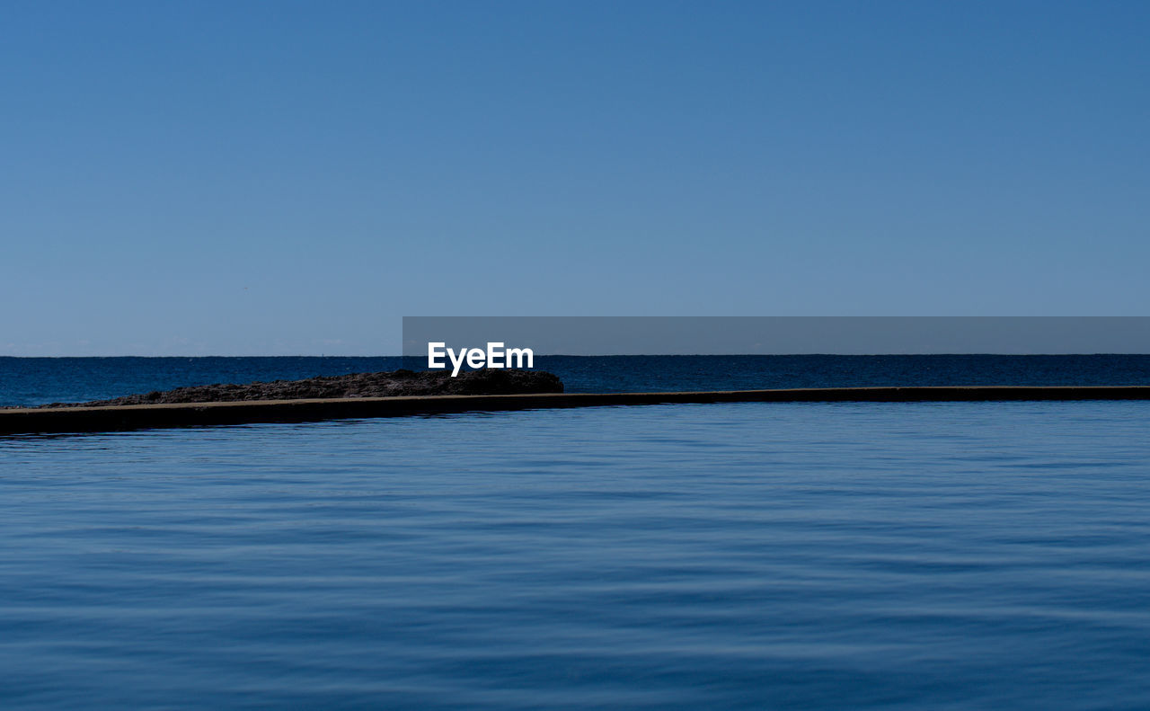 VIEW OF SEA AGAINST CLEAR SKY