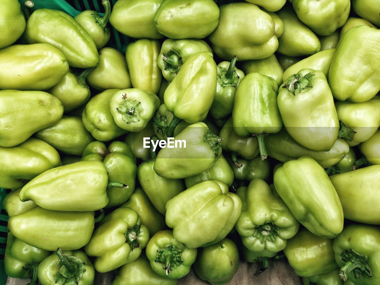 Full frame shot of bell peppers at market